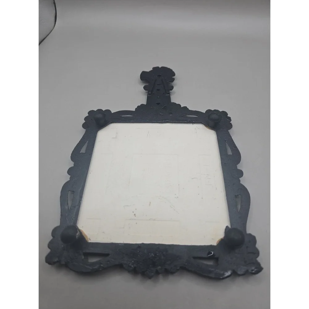 Vintage Taiwan Cast Iron Barn Scene Tile Trivet or Wall Decor